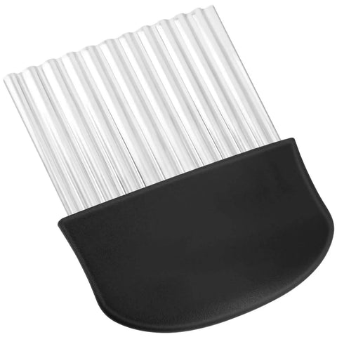 Pro Grade Large Crinkle Cutter With Stainless Steel Blade And Ergonomic Non Slip Handle For Potatoes Cucumbers Carrots And Onions