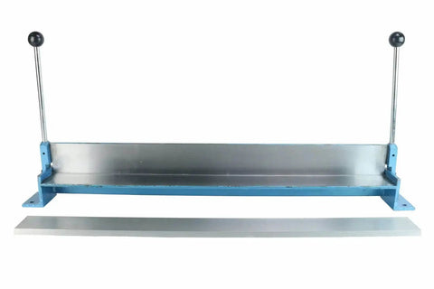 30 Inch Heavy Duty Sheet Metal Hand Brake Bender for Bench Top Bending 0 To 90 Degrees, Bends 16 Gauge Steel, shown front view.