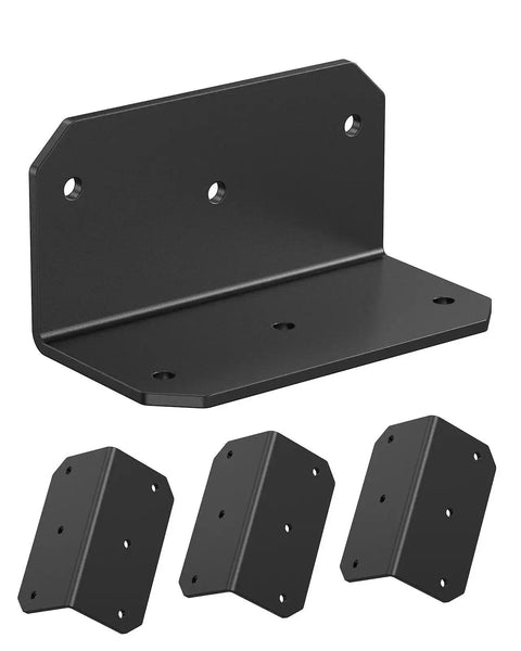 Built To Last Heavy Duty 4 Inch L Bracket Corner Brace 90 Degree Angle Iron Supports For Wood Shelves Furniture And Raised Garden Beds Black Powder Coat 4 Pack