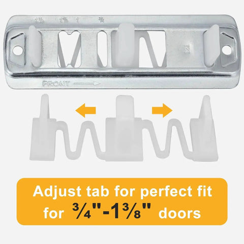 8 Pcs Sliding Closet Door Floor Guide Set showing adjustable floor guide in stamped steel for 0.75 to 1.375 inch doors