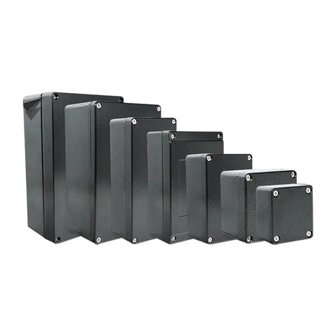 Various sizes of Explosion Proof Black Junction Box Enclosure For Outdoor Electronics And Projects With Hinged Cover