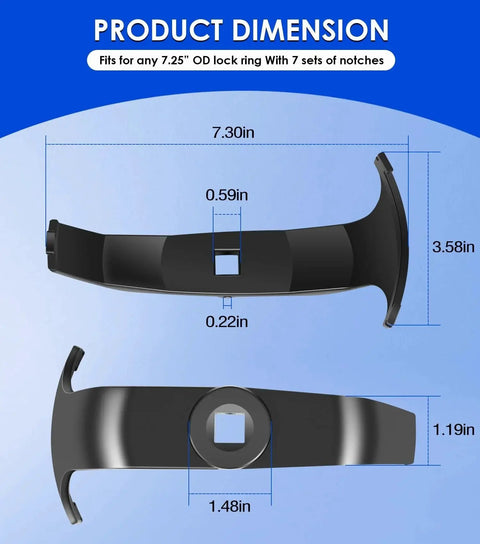 Fuel Tank Lock Ring Tool For Fuel Pump Senders Removal And Install, Universal Replacement Kit dimensions guide