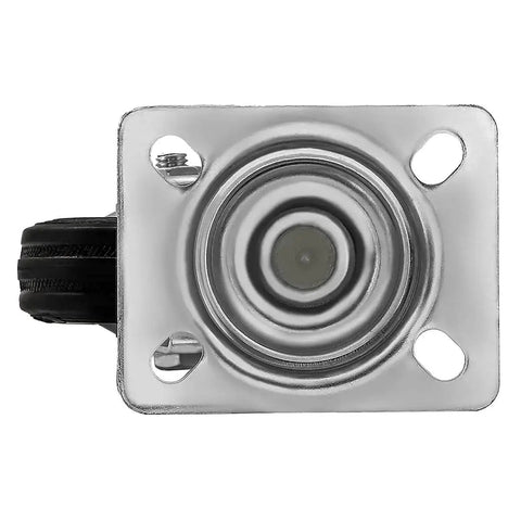 Top view of 24 Pack Three Inch Swivel Caster Wheels With Rubber Base And Top Plate Double Ball Bearing Heavy Duty Ideal For Carts And Equipment