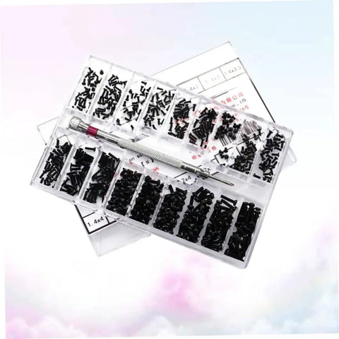 Miniature Screw Set With Transparent Storage Case For Easy Access For DIY Repairs And Assembly, Assorted Screws and Tool Kit