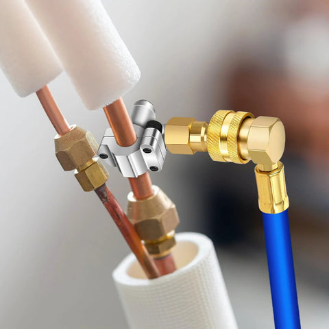 Boltigen BPV31 piercing valve for refrigerator, brass low-side line tap with copper pipes
