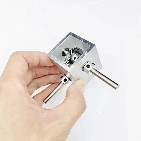 Right Angle Worm Gearbox 1 To 2 Turbine Transmission Reducer With 6mm Shaft, 90 Degree Drive in hand showing compact design
