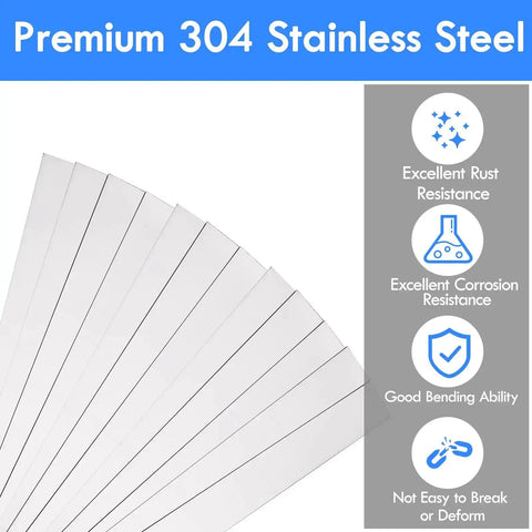 304 Stainless Steel Shim Stock Set 12 Inch Length, 1 Inch Width, 0.024 Inch Thick Metal Strips for gap filling, side view