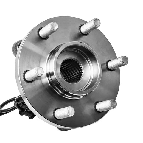 Front view of Front Wheel Hub And Bearing Assembly Pair For Nissan Xterra Frontier Pathfinder Suzuki Equator 6 Lug ABS 4WD 4X4