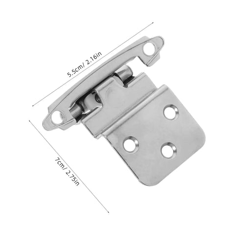 Soft Close Inset Cabinet Hinges 8 Pack With Door Bumpers For Kitchen Bathroom And Bedroom Furniture Hardware Easy Installation High Load Capacity Silent Operation Durable Heavy Duty Hinges That Close Smoothly And Quietly Cabilock showing metal hinge with measurements.