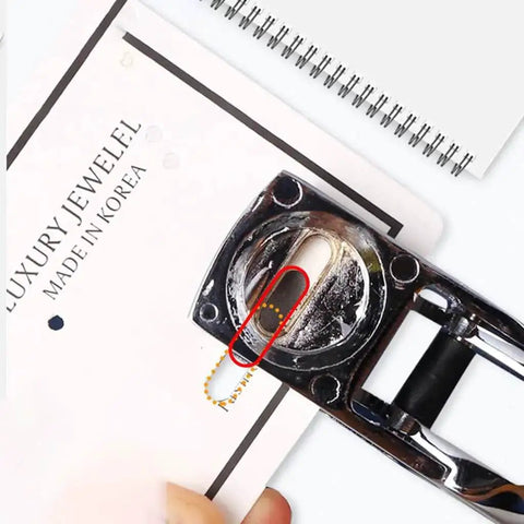 Heavy Duty Single Oval Hole Puncher for Scrapbooking Handheld Paper Cutter With Clear Alignment Window Pro Grade Build Easy