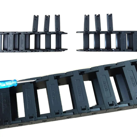 Drag Chain Cable Carrier Open Type 39.4 Inch R28 for CNC Router, Mill, and 3D Printer, nylon PA66 chain with end connectors
