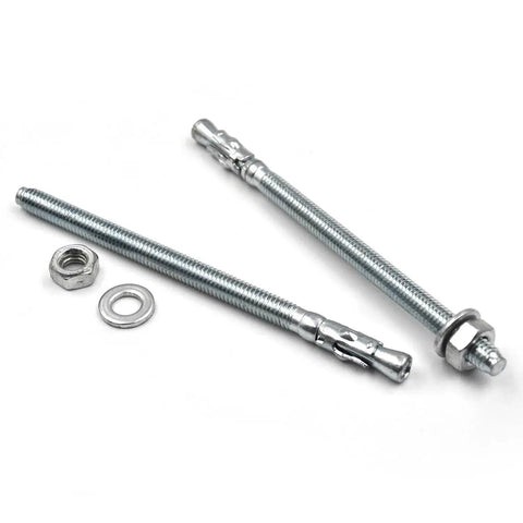 Quarter Inch By Four Inch Heavy Duty Zinc Wedge Anchors For Concrete And Masonry, Box Of 30, Standard Fasteners displayed