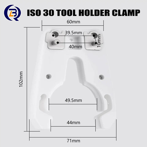 ISO30 Tool Holder Clamp For CNC Machines ATC Fork Claw With Flame Proof Rubber 5 Pack showing dimensions and design