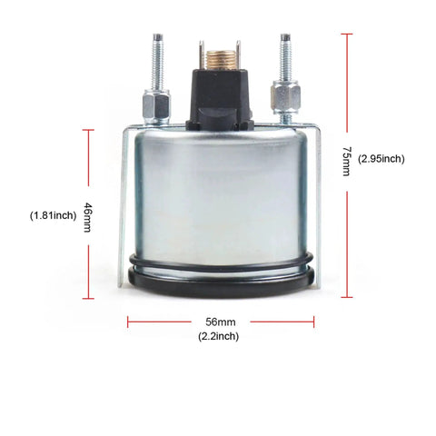 Back view of 2 Inch Dual Scale Water Temperature Gauge With Yellow Backlight Mechanical Pointer Dial 52mm Car Thermometer 12V Sensor