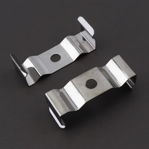 Durable T8 Light Clips and Bracket Hangers for Hanging Integrated Tube Light Fixtures, nickel plated manganese steel close-up view