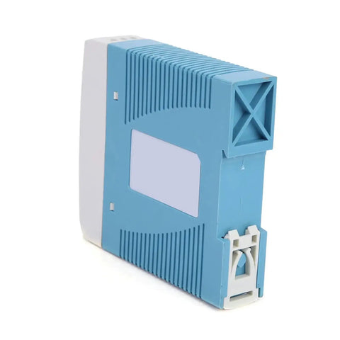 Side view of Rugged 24V DC Power Supply For Industrial Control, 1A Output, 24W, wide input 85VAC to 264VAC, DIN rail mount