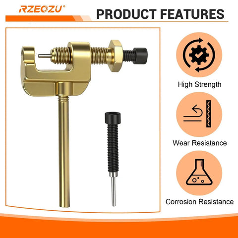 35 Chain Breaker Tool for T8F Roller Chains with 3mm pin replacement and features displayed.