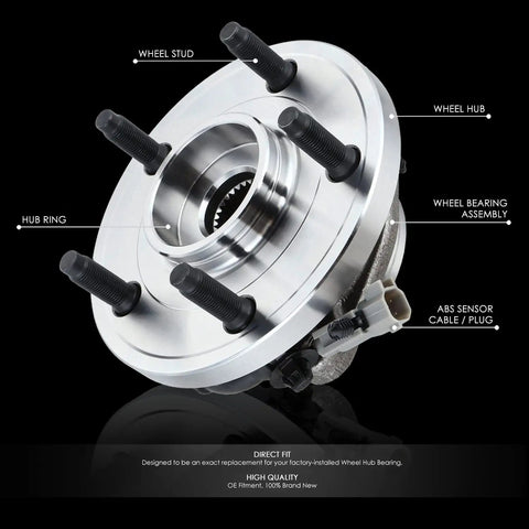 Front Wheel Bearing Hub Assembly With ABS Sensor Plug And Cable For Jeep Commander Grand Cherokee 2005 to 2010, bare steel