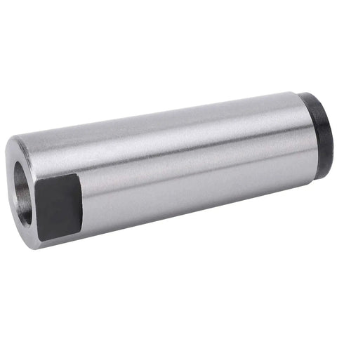Morse taper drill sleeve MT4-MT2; steel cylindrical adapter with through bore for lathe and milling.