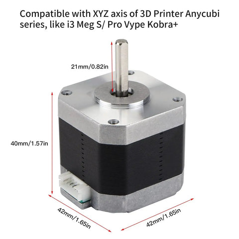 Drop-In Nema 17 Stepper Motor 42x40mm 1.5A 2-Phase 1.8 Degree For Anycubi Mega XYE Axis And Vyper Y Axis 3D Printer