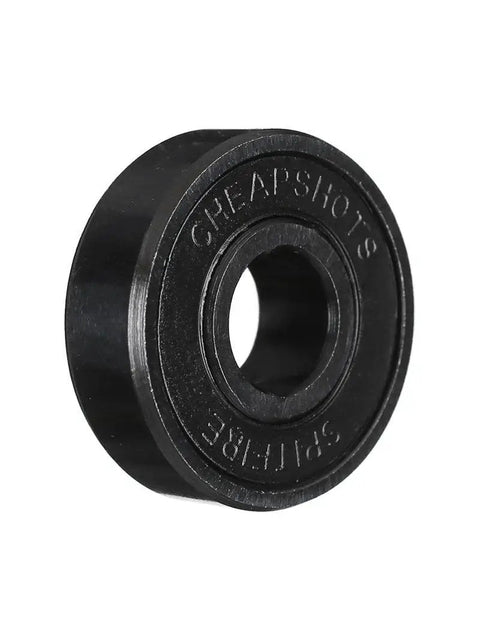 Close-up of a black Cheapshots Bearings For Skaters Durable Steel Bearings For Skateboards One Color One Size By Spitfire