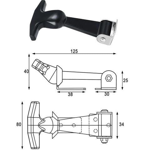2 Pieces Elastic Rubber Hood Latches With Stainless Steel Brackets Flexible THandle Draw Latches for tool cabinets and vehicle engines