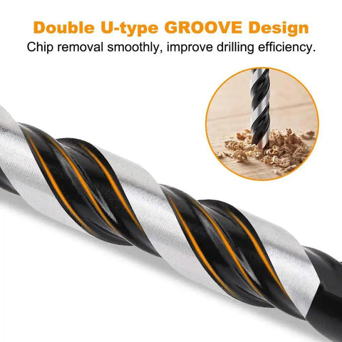 Pro Grade Six Piece Concrete And Masonry Drill Bit Set with Double U-type Groove Design for efficient chip removal.