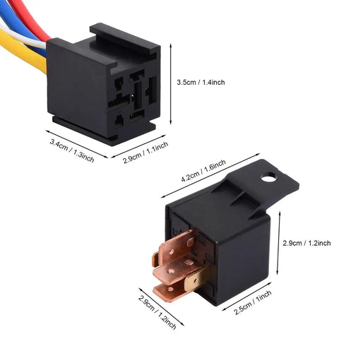 Five Pack 12V 80A Heavy Duty SPDT Car Relays With Harness Socket Kit Five Pin Normally Open On Off Automotive Relay JD29121Z12VDC close-up