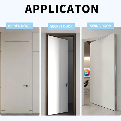 Heavy Duty Hidden Door Pivot Hinges For Wood Doors Stainless Steel Invisible Pivot Hinge With 360 Degree Rotation Installed