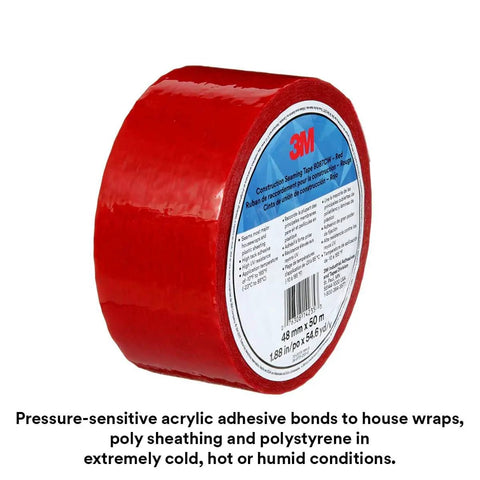 Construction Seaming Tape 8087CW, 1 Roll Red, 72 mm x 50 m, sheathing sealer for sealing and repairing moisture barriers, UV resistant