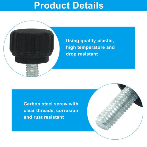 24 Pack M4 Knurled Thumb Screws 10 Mm Black Carbon Steel With Knurled Handles For No Fuss Grab And Go Monitor Mounting Clamps