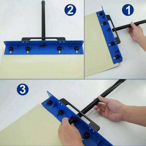 Go-To Heavy Duty Sheet Metal Bender Hand Tool For Roofing And HVAC demonstration, 15.25 Inch Metal Bending Tool With Built In Ruler in use