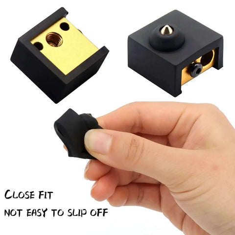 Silicone Sock For Hotend 6 Pack Heat Block Cover For 3D Printer close-up showing snug fit protection