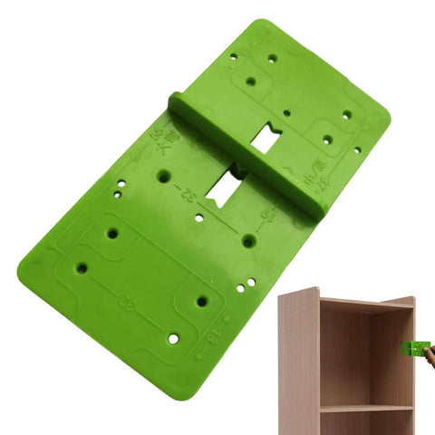 Green 35mm Hinge Template Router Jig For Cabinets Drawers And Furniture Doors With Pro Grade Durable Aluminum Guide And Adjustable Stops