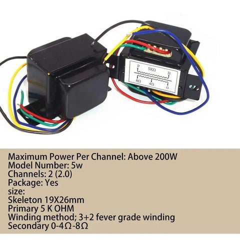 Single Ended Output Audio Transformer For Tube Amp 5K Primary 5W Secondary 0 Ohm 4 Ohm 8 Ohm Compatible With 6P1 6P14 6P6 Tubes