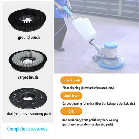 Pro Grade 17 Inch Floor Polisher With 175 RPM 1100W Copper Motor Heavy Duty Floor Buffer Scrubber With Accessories