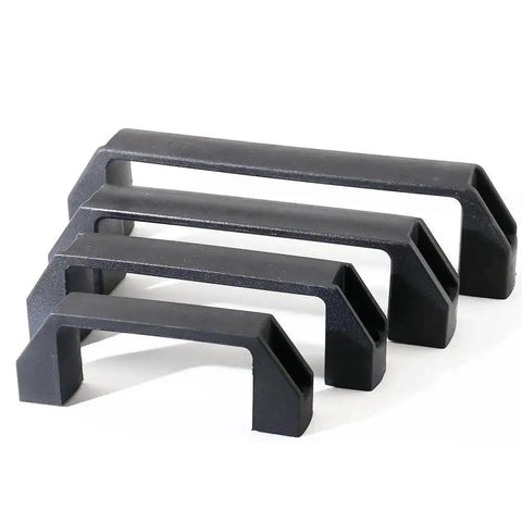 Set of black aluminum handles from Two Sets 2020 Aluminum Extrusion Profile Door Handle And Frame Hinges Install Kit