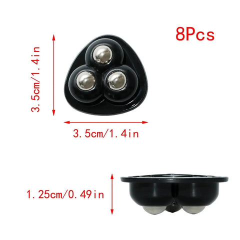 Eight Pcs Self Adhesive Mini Caster Wheels Set For Small Kitchen With 360 Degree Swivel Stainless Steel Rolling Universal Wheel
