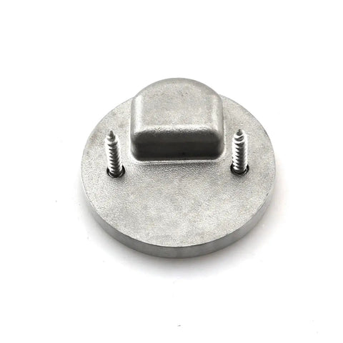 2-Pack Hidden Recessed Furniture Handle In Stainless Steel 51x16mm Round Flush Pull Ring Handles back view with screws