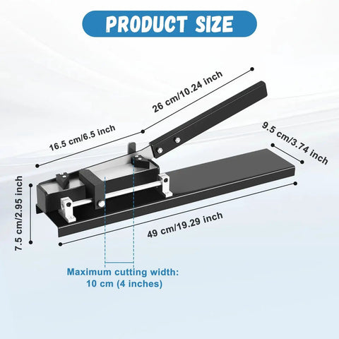 Product dimensions for Open Slot Wire Duct Cutter Tool For PVC Trunking Slotted Ducts And Covers With 45 Degree And 90 Degree Cutting