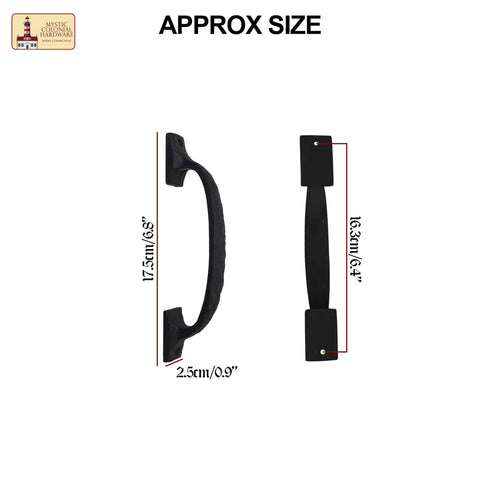 Twisted Grip Mystic Colonial Rustic 6.5 Inch Barn Door Handle Pull For Sliding Barn Doors Built Tough With Black Wrought Iron For Wooden Gates