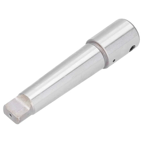 Steel Morse taper arbor sleeve, standard to MT4; cylindrical body with square drive end.
