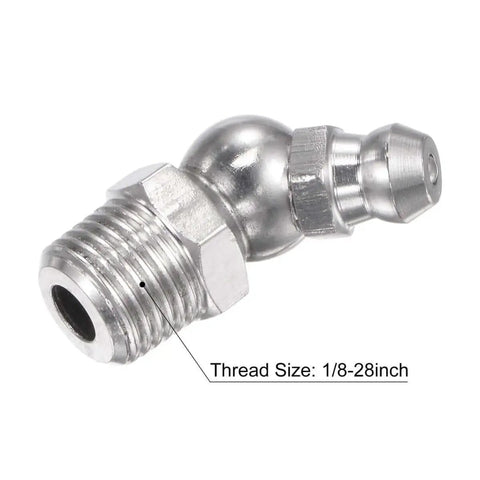Stainless Steel 45 Degree Grease Fittings 1/8-28 Inch Hydraulic Grease Fitting Accessories Set Of 5 Built To Last