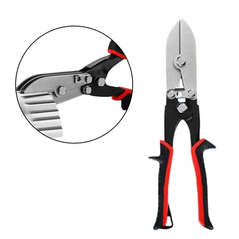 Five Blade Sheet Metal Crimping Tool For HVAC Pipes And Stove Vents Heavy Duty Hand Crimper 26.5 Cm Length with close-up inset