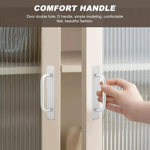2 Pack Self Stick Adhesive Cabinet Handles No Drilling Instant Pull Handles for Cabinets Drawers Rust Resistant Installed