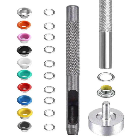 300 Set 6mm Colorful Grommets Eyelets Kit With Metal Eyelets And Installation Tool For DIY Projects Clothes Shoes And Crafts