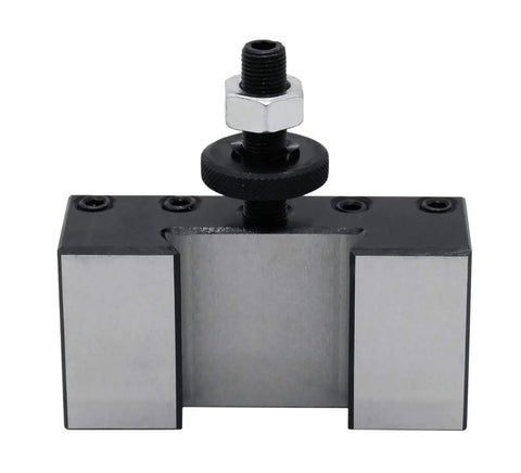 Front view of BXA Quick Change Turning And Facing Tool Holder For Lathe Style 1 With Five Eighths Inch Tool Capacity Fits 10 To 15 Inch Swing USA Style Post Durable Steel Construction 0250 0201.