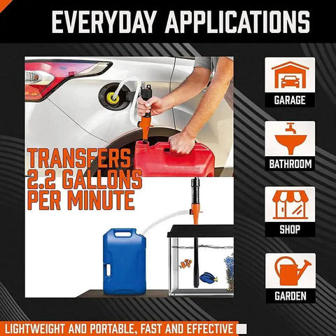 Portable Battery Powered Fuel Transfer Pump 2.2 GPM Siphon For Gas And Liquid used to fill gas tank and aquarium