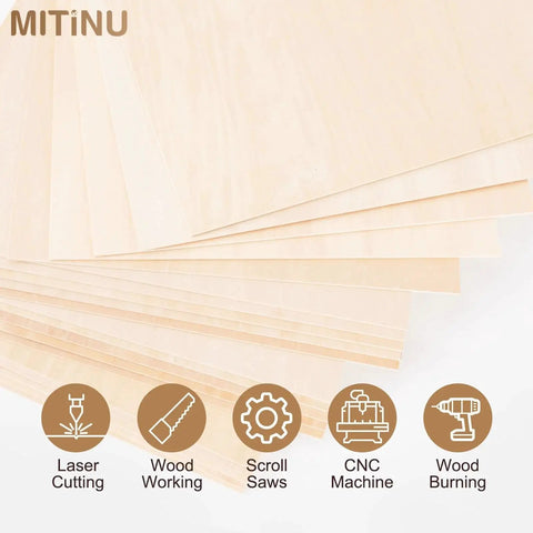 55 Pack Basswood Sheets For Crafts 12x12 Inch Unfinished Squares 2mm Thick Plywood For Laser Cutting And Wood Burning