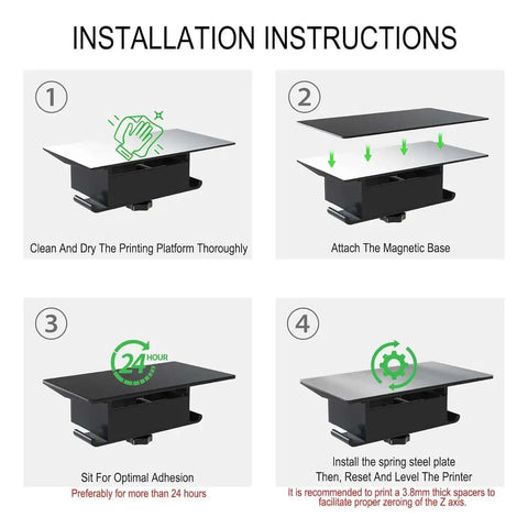 Installation instructions for Flexible Magnetic Build Plate For Anycubic Photon Mono M7 And M7 Pro Resin 3D Printer